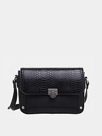 Čierna crossbody kabelka s hadím vzorom Bessie London