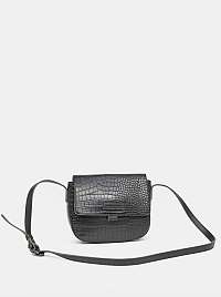 Čierna crossbody kabelka s krokodílím vzorom Claudia Canova