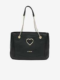 Čierna dámska kabelka s ozdobnými detailmi Love Moschino