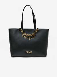 Čierna dámska kabelka s ozdobnými detailmi Versace Jeans Couture