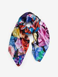 Čierna dámska kvetinová šatka Desigual Carre Patch Lacroix Maxi Carre