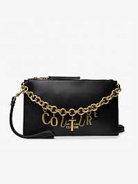 Čierna dámska malá crossbody kabelka s ozdobnou retiazkou v zlatej farbe Versace Jeans Couture Charms