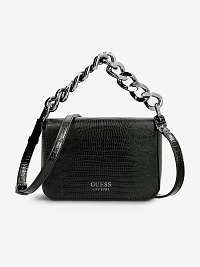 Čierna dámska malá crossbody kabelka so zvieracím vzorom Guess