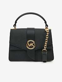 Čierna dámska malá kožená crossbody kabelka Michael Kors Greenwich