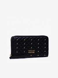 Čierna dámska malá peňaženka s ozdobnými detailmi Versace Jeans Couture Quilting