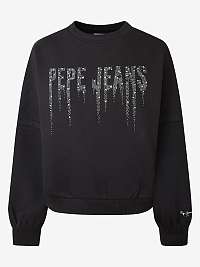 Čierna dámska mikina s kamienkami Pepe Jeans Debbie
