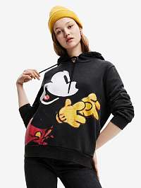 Čierna dámska mikina s kapucňou Desigual Mickey Vintage