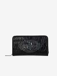 Čierna dámska peňaženka s krokodílím vzorom U.S. Polo Assn.