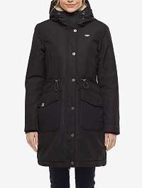Čierna dámska predĺžená zimná bunda s kapucou Ragwear Reloved Remake