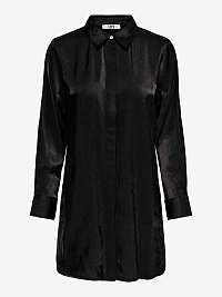 Čierna dámska saténová dlhá košeľa JDY Paris