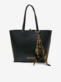 Čierna dámska veľká kabelka s ozdobnými detailmi Versace Jeans Couture