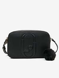 Čierna dámska vzorovaná malá crossbody kabelka s ozdobnými detailmi Liu Jo
