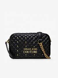 Čierna dámska vzorovaná malá crossbody kabelka Versace Jeans Couture Quilting