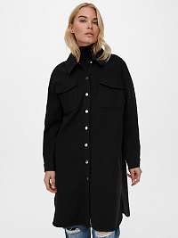 Čierna dlhá košeľová bunda ONLY Eleaine