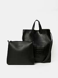 Čierna kabelka s krokodýlím vzorom a odnímateľným púzdrom Claudia Canova Retta