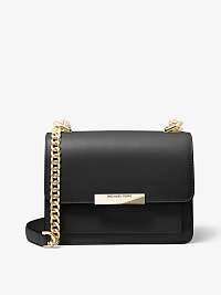Čierna kožená crossbody kabelka Michael Kors Jade
