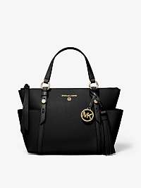 Čierna kožená crossbody kabelka Michael Kors Sullivan