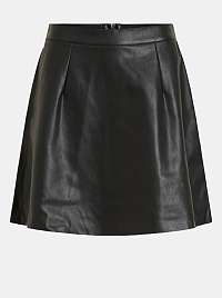 Čierna koženková sukňa VILA