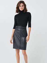 Čierna plášťová koženková sukňa Salsa Jeans Secret Glamour