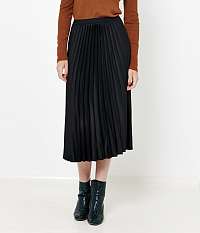 Čierna plisovaná midi sukňa CAMAIEU