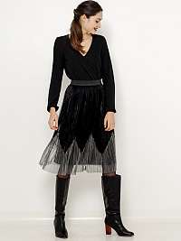 Čierna plisovaná tylová sukňa CAMAIEU