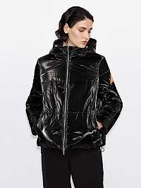 Čierna prešívaná obojstranná zimná bunda pre ženy Armani Exchange