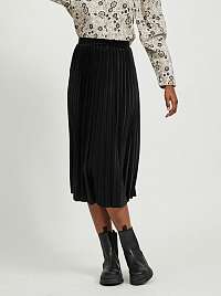 Čierna zamatová plisovaná midi sukňa VILA