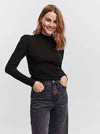 Čierne basic tričko so stojačikom VERO MODA Natasha