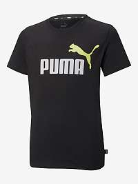 Čierne chlapčenské tričko Puma ESS+ 2 Col Logo Tee B