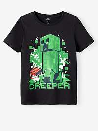Čierne chlapčenské tričko s názvom Manu Minecraft