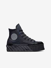 Čierne dámske členkové tenisky Converse na platforme