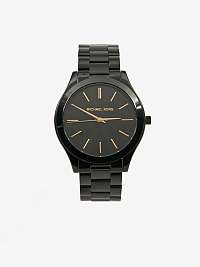 Čierne dámske hodinky s nerezovým pásikom Michael Kors Slim Runway