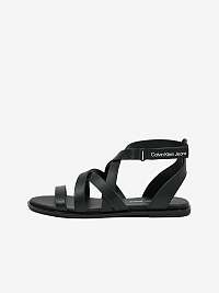 Čierne dámske kožené sandále Calvin Klein