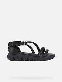 Čierne dámske kožené sandále Geox Spherica