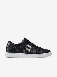 Čierne dámske kožené tenisky KARL LAGERFELD Kupsole II Karl Ikonic Monogram Embro