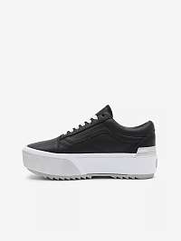 Čierne dámske kožené tenisky VANS UA Old Skool Stacked