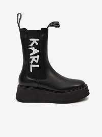 Čierne dámske kožené topánky na platforme KARL LAGERFELD Zephyr