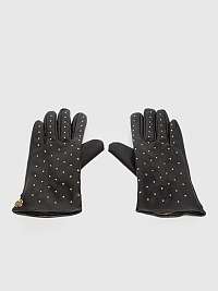 Čierne dámske vzorované koženkové rukavice Liu Jo