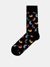 Čierne dámske vzorované ponožky Happy Socks Hotdog