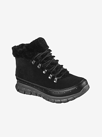 Čierne dámske zimné topánky v semišovej úprave Skechers