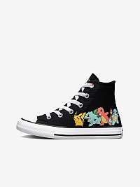 Čierne detské vzorované členkové tenisky Converse X POKEMON