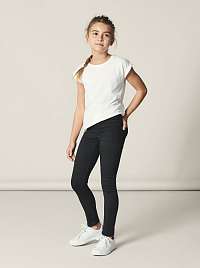 Čierne dievčenské jeggings s dvomi zadnými vreckami name it Tinna
