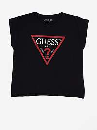 Čierne dievčenské tričko Guess