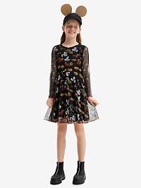 Čierne dievčenské vzorované šaty Desigual Arroyo