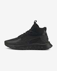 Čierne kožené členkové tenisky Puma Wild Rider Mid