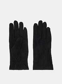 Čierne kožené rukavice ONLY