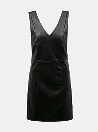 Čierne koženkové šaty Dorothy Perkins