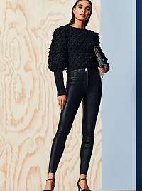 Čierne koženkové skinny fit nohavice Dorothy Perkins