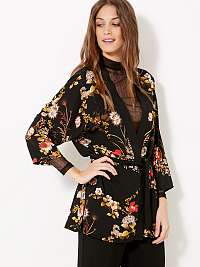Čierne kvetované kimono CAMAIEU