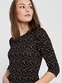Čierne kvetované tričko Jacqueline de Yong